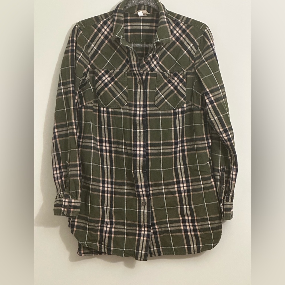 Duluth Trading Co Plaid Button-Up Shirt